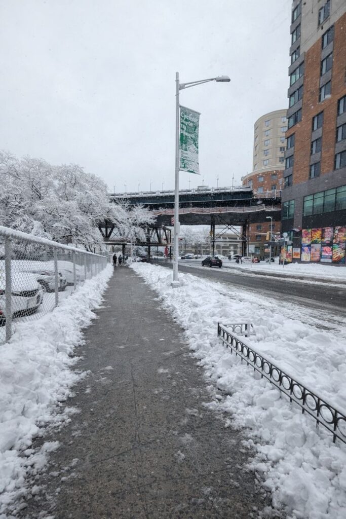 Snow filled street of New York City