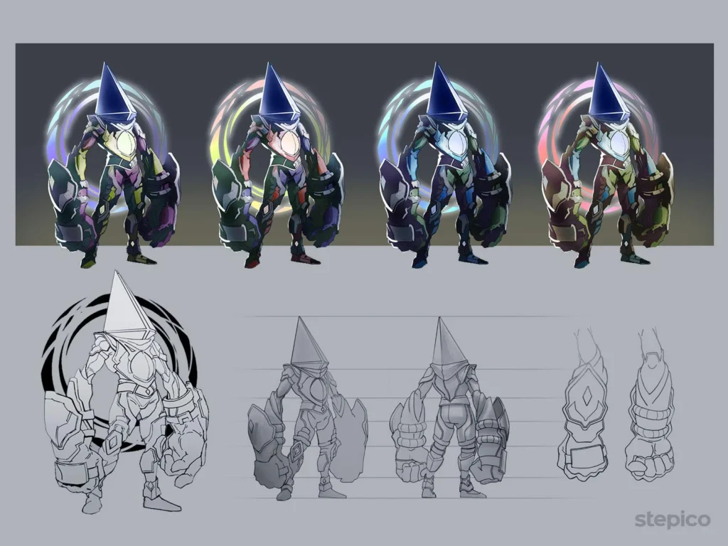 cocept arts of game like character design , map design and etc.